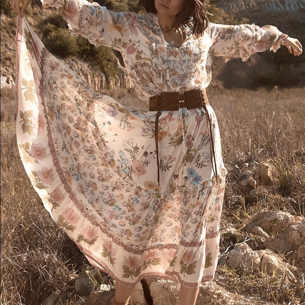 Spell Wild Bloom Maxi Skirt in Cream - Picture 3 of 7